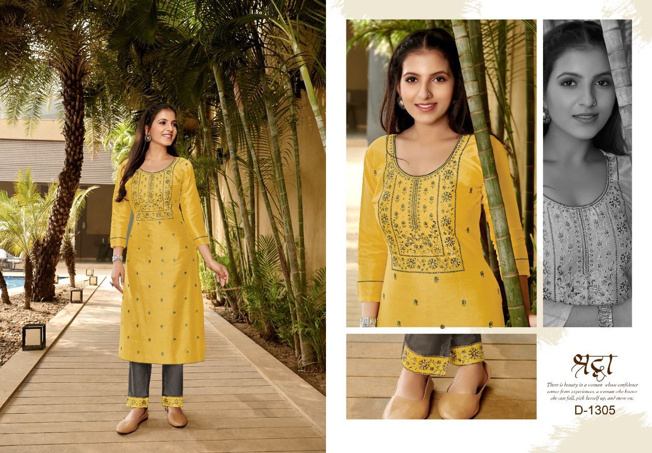 Kapil Artio Gangor Ethnic Wear Cotton Designer Kurti With Bottom Collection